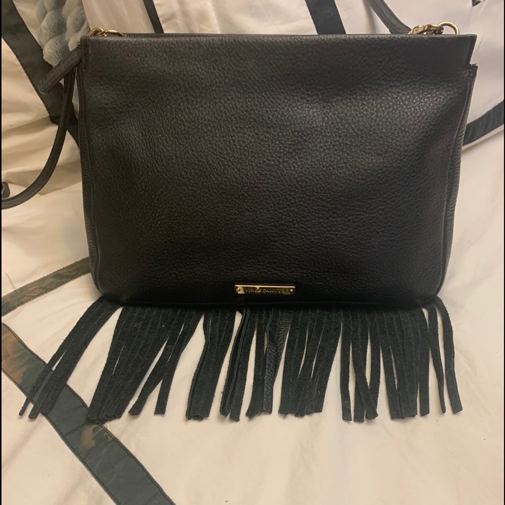Vince Camuto Shira Fringed Leather Crossbody